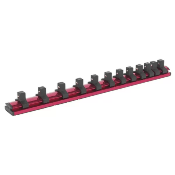 Image of Genuine SEALEY AK27083 Socket Retaining Rail Magnetic 3/8Sq Drive 12 Clips