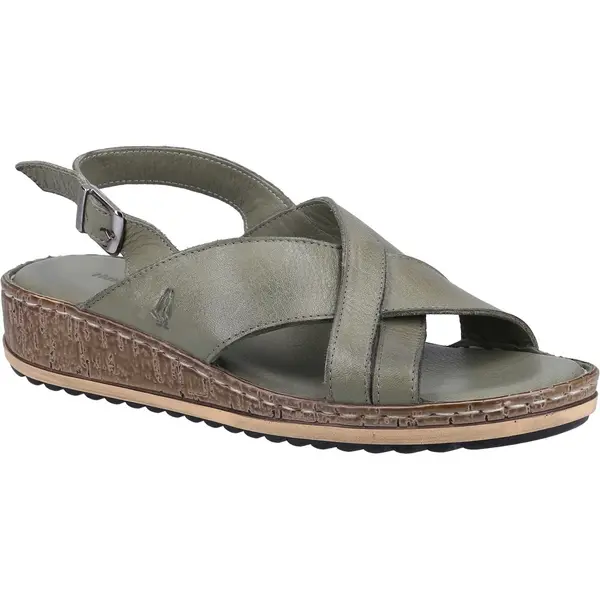 image of Hush Puppies Womens Elena Slingback Wedge Sandals - UK 3 Green female GDE2385OLI3