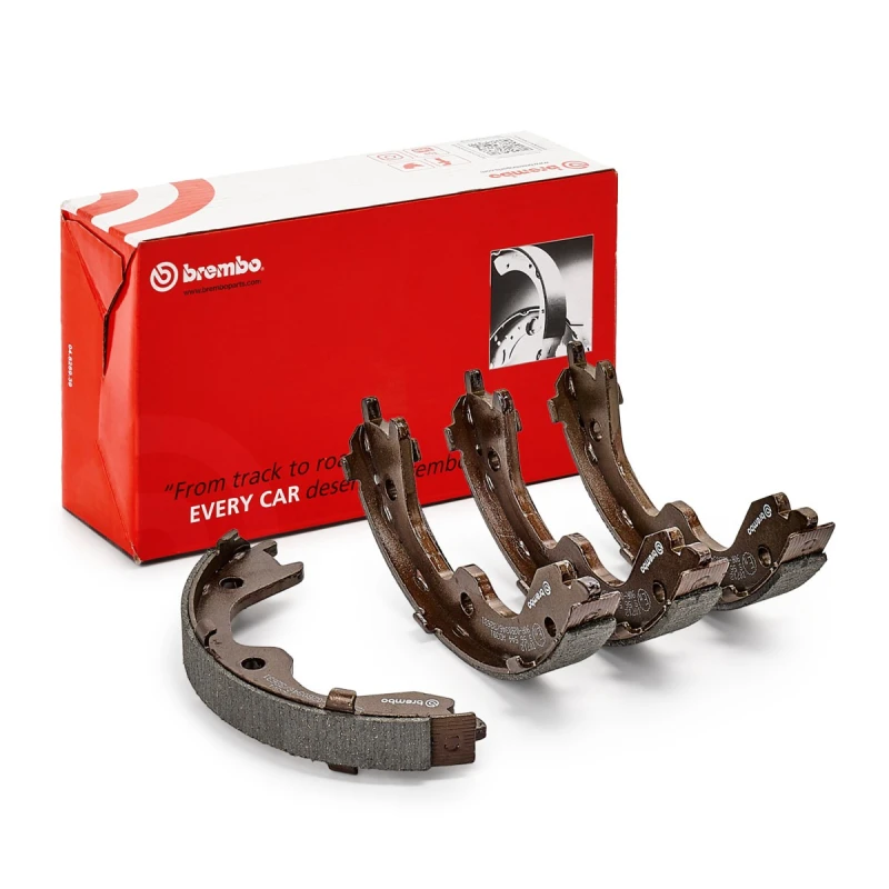 Image of BREMBO S 56 544 Handbrake Shoes ESSENTIAL LINE Brake Shoe Set,parking brake (1419)