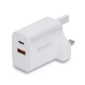 Image of Lindy 73425 30W USB Type A & C Charger UK Plug