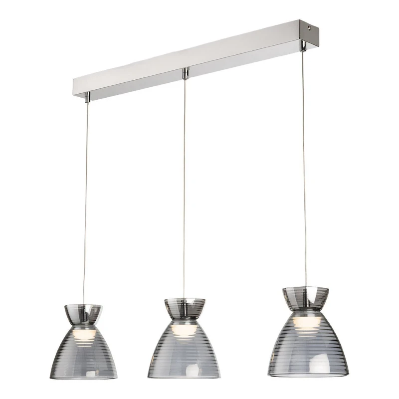 Image of Firstlight LED Royale 3-Light Pendant Light Warm White 3000K Smoked in Chrome