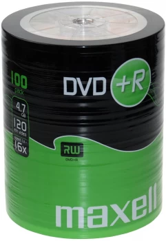 image of Maxell DVD+R 100 Pack Shrink Wrap