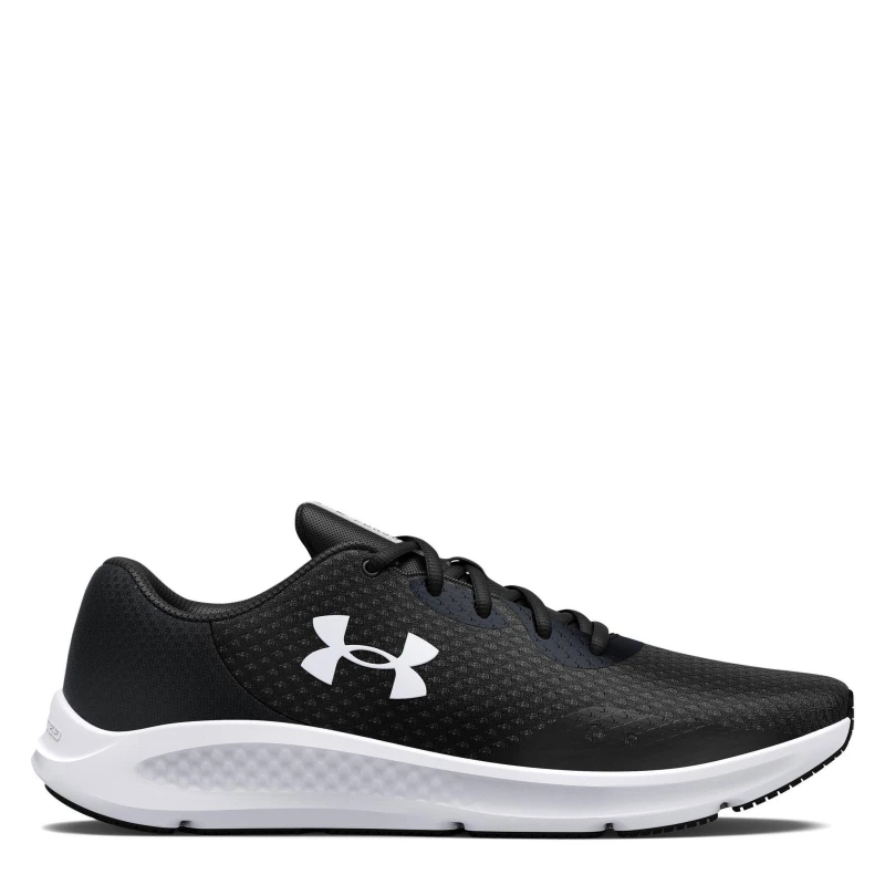 Image of Under Armour Charged Pursuit 3 Mens Trainers Black/White male 10.5 (45.5)