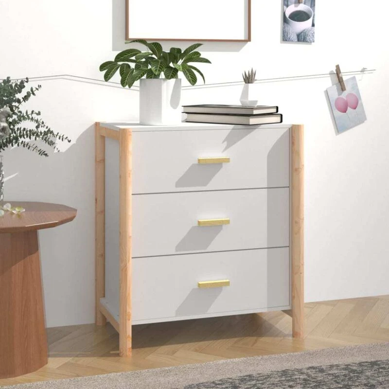 Image of Vidaxl Sideboard White 62X38X70 Cm Engineered Wood, White 345672