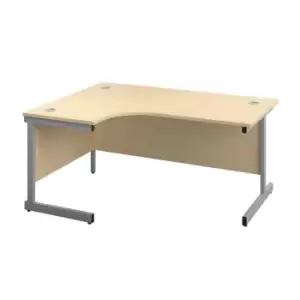 Image of 1600 X 1200 Single Upright Left Hand Radial Desk Maple-Silver