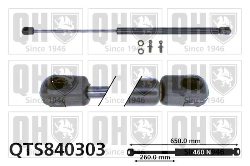 Image of QUINTON HAZELL Tailgate strut QUINTON HAZELL QTS840303
