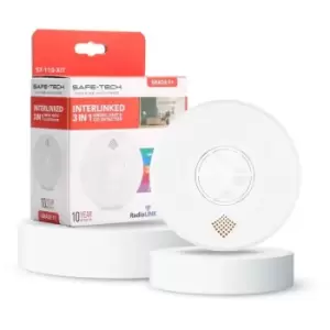 image of Livingandhome RF 3 in 1 Smoke, Heat & CO Alarm