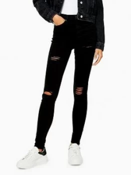 Image of Topshop Topshop Super Ripped Jamie Jeans - Black, Size 34, Inside Leg 34, Women
