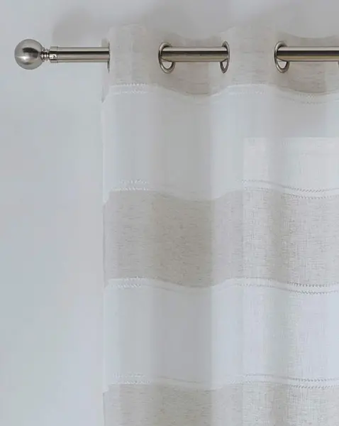 Image of Santorini Striped Eyelet Voile Natural 145X183 TD67705