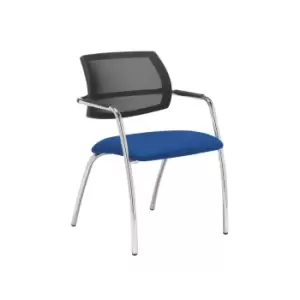 Image of Dams MTO Tuba Chrome 4 Leg Frame Conference Chair with Half Mesh Back - Blizzard