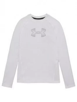 Image of Urban Armor Gear Youth Heatgear Armour Long Sleeve Base Layer T-Shirt - White