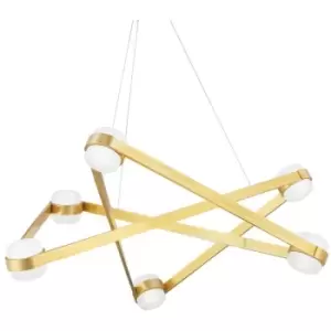 image of Orbit 6 Light Chandelier Brass, Glass, 2700K