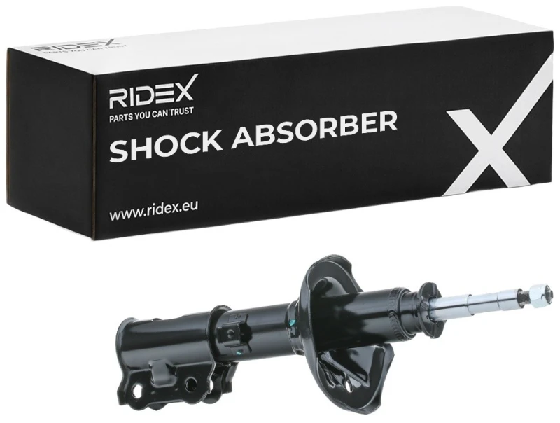 Image of RIDEX 854S0967 Shock absorber Front Axle Right, Gas Pressure, Twin-Tube, Suspension Strut, Top pin Shock Absorber (854)