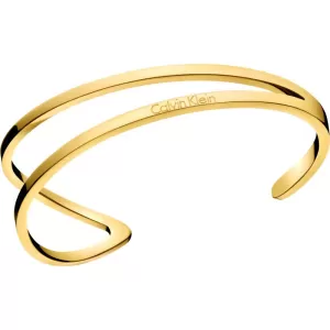 Image of Ladies Calvin Klein Gold Plated Small Outline Bangle KJ6VJF10010S