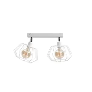 image of Luna Twin Ceiling Spotlight White, 50cm, 2x E27