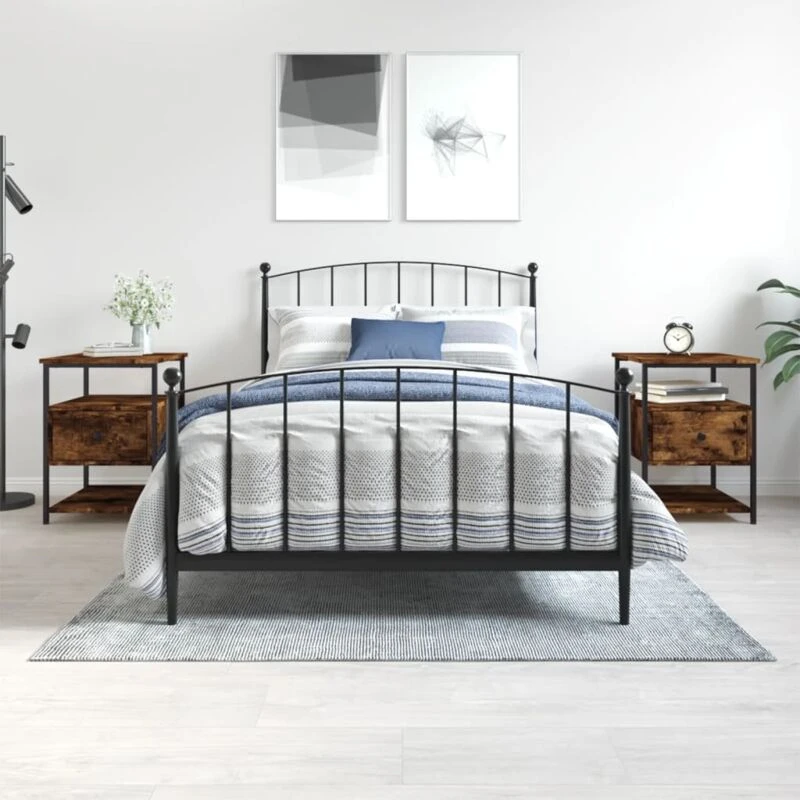 Image of VIDAXL Bedside Cabinets 2 pcs Smoked Oak 40x42x56cm Engineered Wood Vidaxl 8720845939878