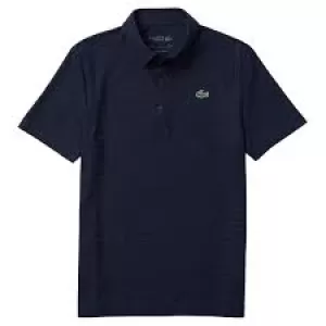 image of Mens Lacoste SPORT Textured Breathable Golf Polo Shirt Size 5 - L Blue