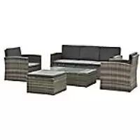 Image of Outsunny Rattan Sofa Set 860-115 Grey, Deep Grey