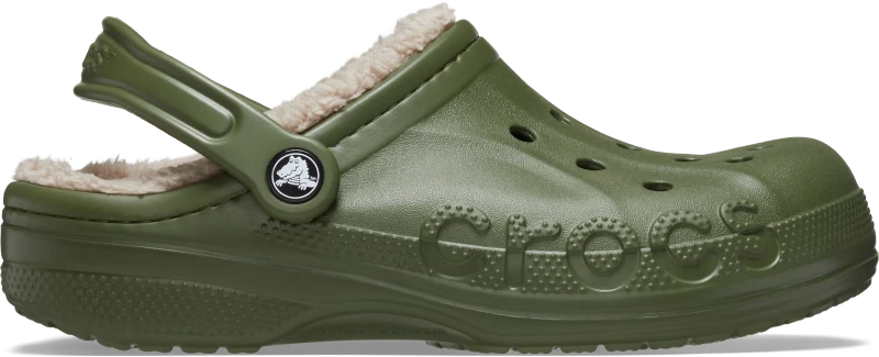 Image of Crocs Unisex Baya Lined Clogs Army Green / Multi W8/M7