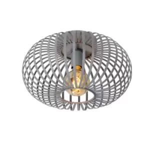 image of Manuela Vintage Flush Ceiling Light - Ø39.5cm- 1xE27 - Grey