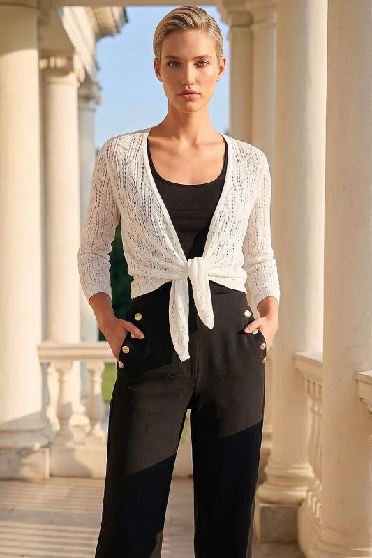 Image of Roman Womens Light Weight Stitch Shrug in Ivory Size: 12 Ivory Female 12