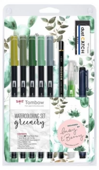 image of Tombow Watercolouring Set Greenery