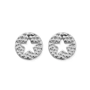 Image of ChloBo Silver Sparkle Star in Circle Earrings