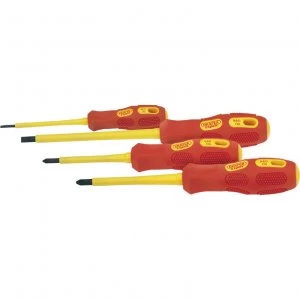 image of Draper Expert 4 Piece Insulated Slotted and Pozi Screwdriver Set