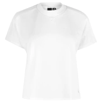 adidas Ateetude Cropped T Shirt Ladies - White