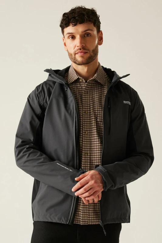 Image of Regatta Mens Birchdale Waterproof Shell Jacket in Charcoal Size: 4XL Charcoal Male 4XL