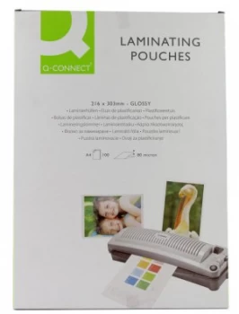 image of Q-Connect A4 Laminating Pouch 160 Micron - 100 Pack