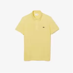 Mens Slim fit Lacoste Polo Shirt in petit pique Size 5 - L Yellow