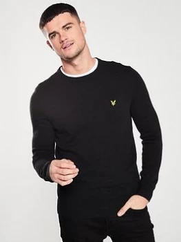 image of Lyle & Scott Crew Neck Lambswool Blend Jumper - Black