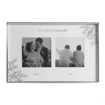 Image of 4" x 4" - AMORE BY JULIANA Floral Double Frame - 40 Years
