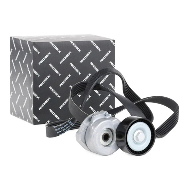Image of RIDEX 542R0301 V-ribbed belt set Check alternator freewheel clutch & replace if necessary V-Ribbed Belt Set (542)