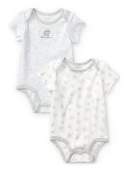 image of Ralph Lauren Baby 2 Pack Bear Print Bodysuits - Grey, Size Age: 12 Months