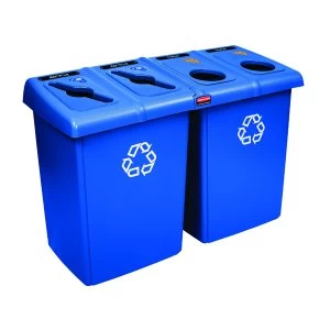 Image of Rubbermaid Glutton Recycling Station Blue 1792372