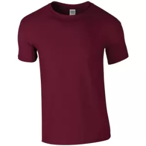 image of Gildan Mens Soft Style Ringspun T Shirt (3XL) (Maroon)