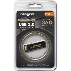 Image of Integral 256GB Secure 360 Secure Lock II Encrypted USB 3.0 Flash Drive - 80MB/s