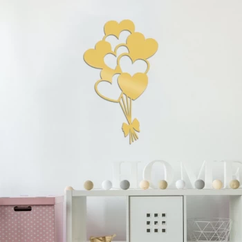 Image of Balloons - Gold Gold Decorative Metal Wall Accessory