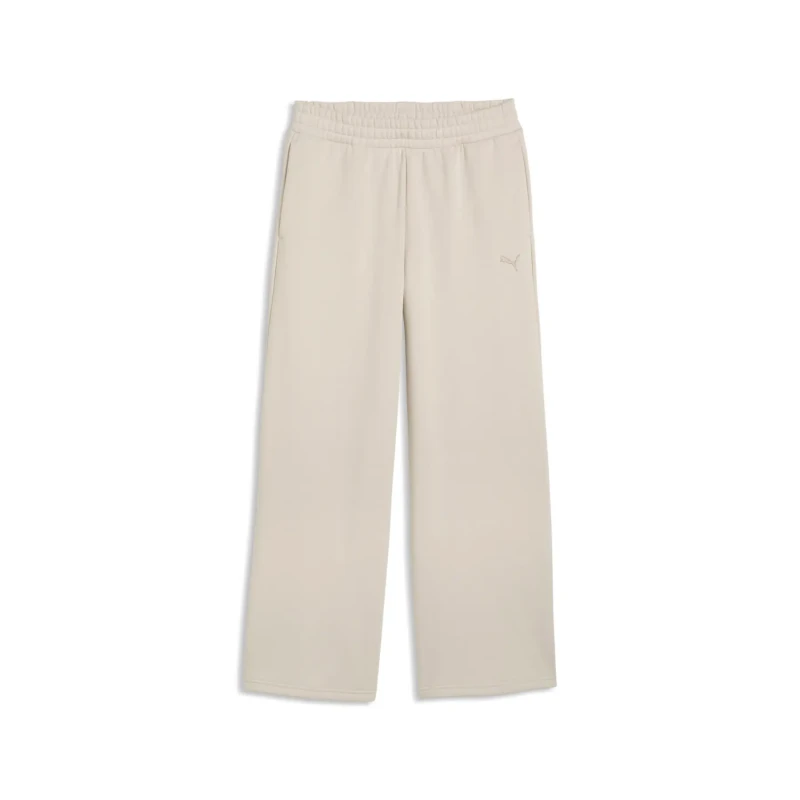 Image of Puma Essential Wide Leg Joggers Ecru Cotton M