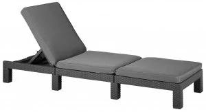 Image of Keter Daytona Rattan Effect Sun Lounger - Graphite