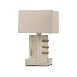 image of Onli Gea Wood Table Lamp With Shade, Fabric Shade