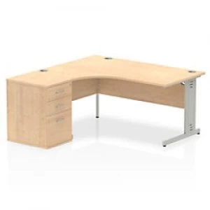 Image of Impulse 1600 Left Hand Wire Managed Workstation 600 Pedestal Bundle Maple