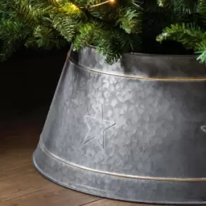 image of Crossland Grove Starry Tree Skirt Small Grey/Gold 585x585x250mm