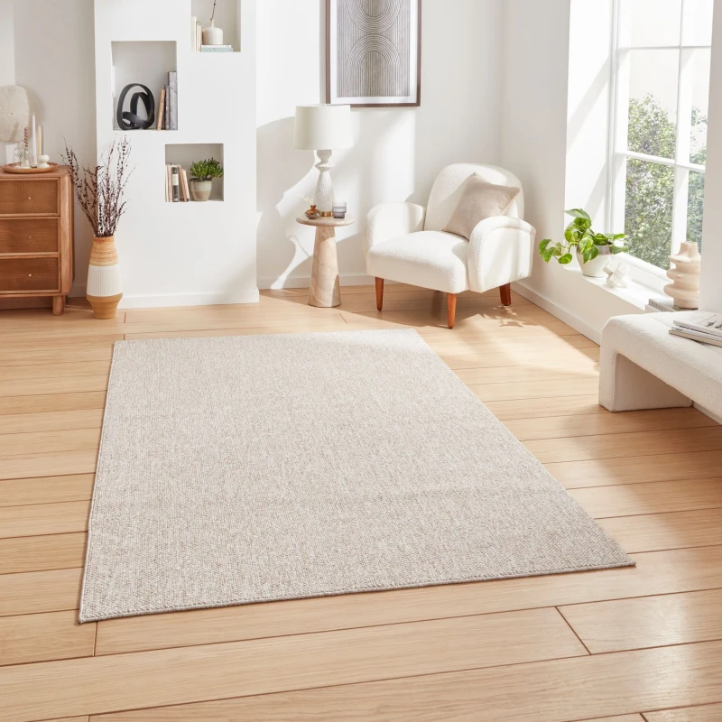 Image of Think Rugs Boucle Brown Rectangle 120 x 170cm Polyester Boucle E6403, Brown BOUE6403BRN1217