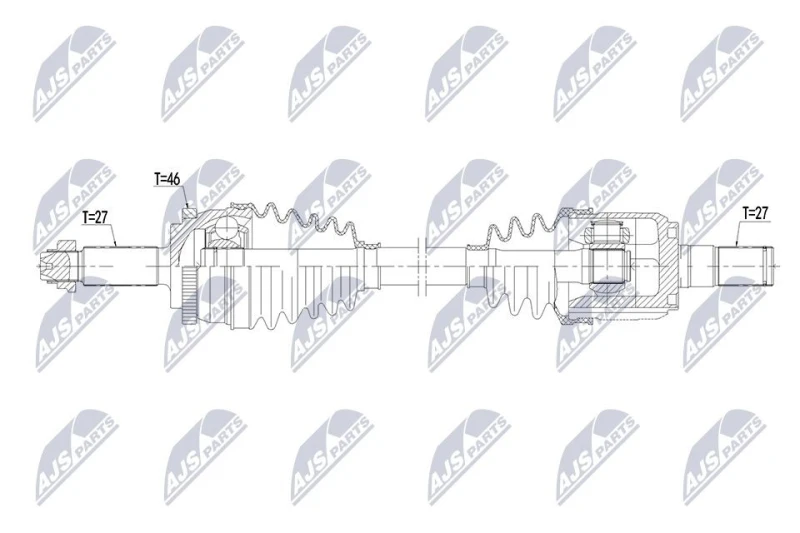 Image of NTY NPW-HY-660 Drive shaft Automatic Transmission, Front Axle Left Drive Shaft (13)