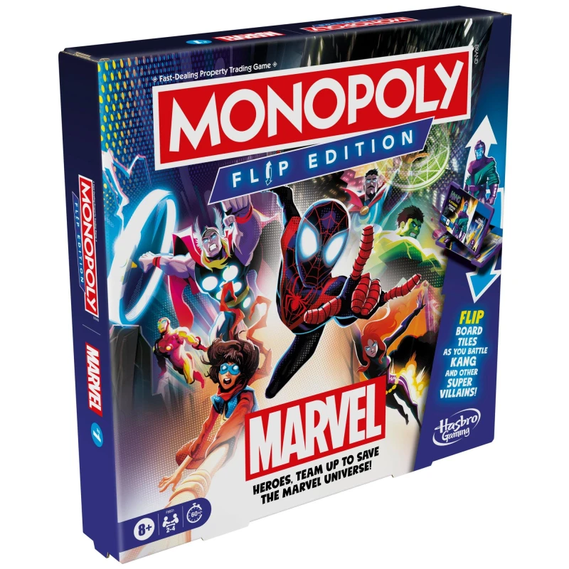 Image of Hasbro Games|Monopoly Monopoly Flip Edition: Marvel Board Game Male TL73701