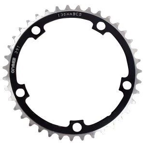 Image of ETC Chainring Alloy CNC 110mm 5 Bolt 34 Teeth Silver/Black