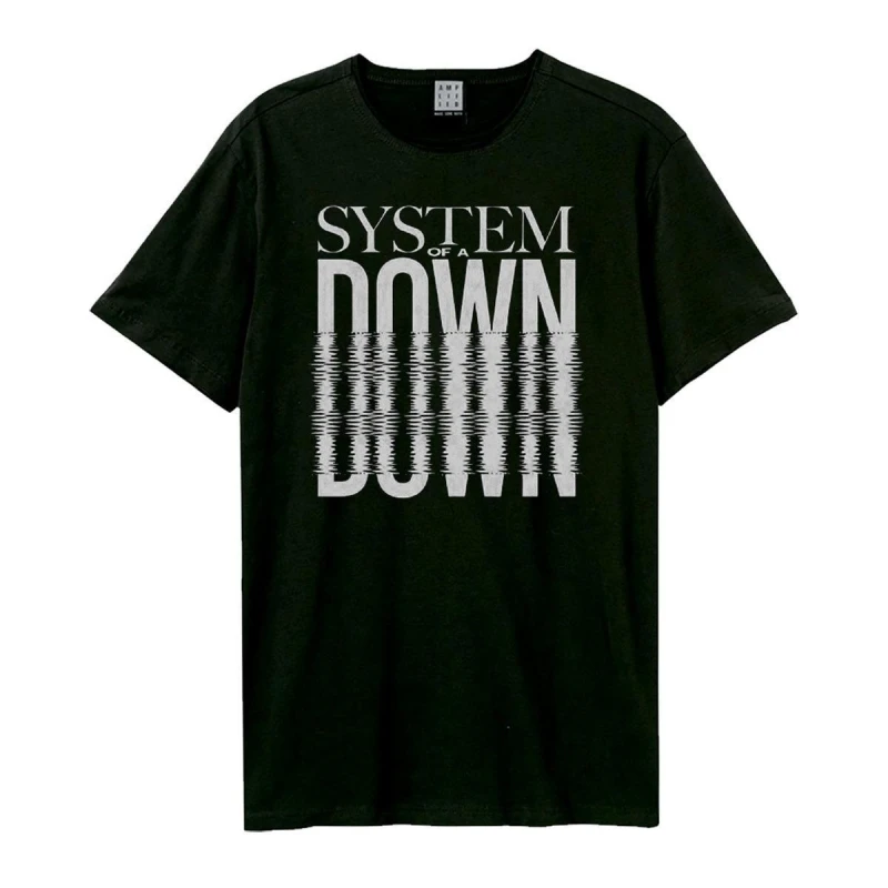 Image of Amplified Amplified Men Statue Ripples Systems Of A Down T-Shirt in Black Size: X-Small Black XS Male 5063852068838